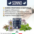NutriUp SONNO. Integratore Naturale per Sonno e Rilassamento. Con Valeriana, Escolzia, Passiflora, Melissa, Magnesio e Vitamina B6. Calma lo Stress e Riduce l'Affaticamento Mentale. 30 Capsule