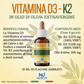 NutriUp Integratore Vitamina D3 e K2 30 ml in Olio Extravergine di Oliva. Aiuta l'Assorbimento del Calcio e il Mantenimento di Ossa e Denti. 5 Mesi di Fornitura, Made in Italy
